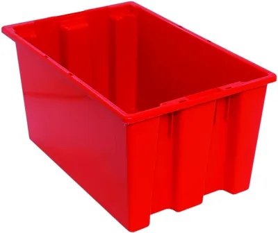 Quantum SNT240RD Stack and Nest Tote, 23-1/2"D x 15-1/2"W x 12"H, Red