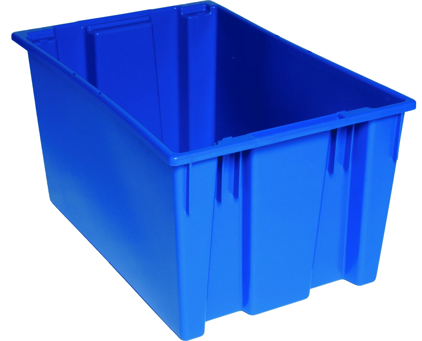 Quantum SNT300BLCS Stack and Nest Tote, 29-1/2"D x 19-1/2"W x 15"H, Blue, Case of 3