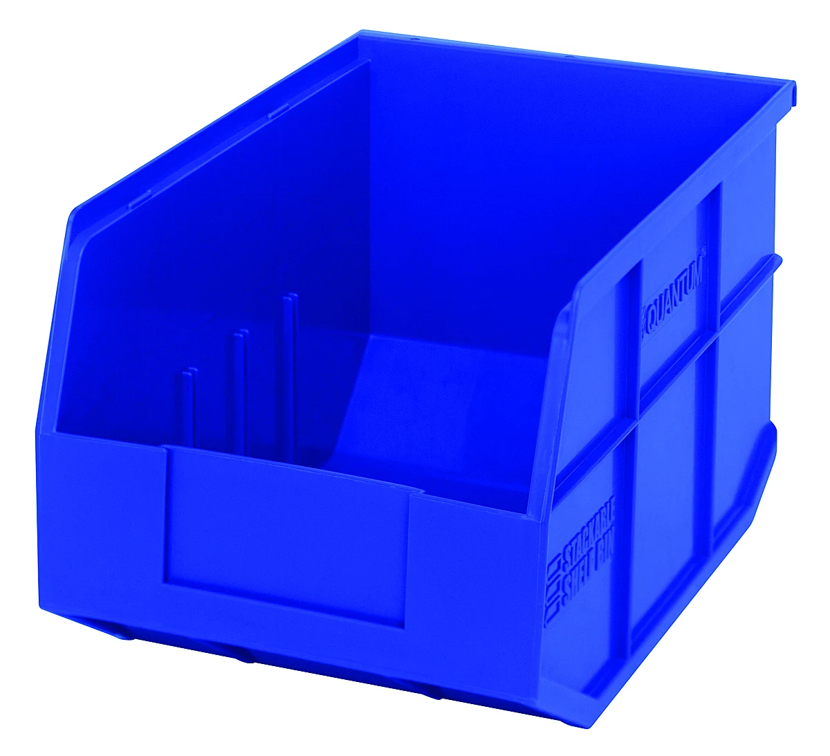 Quantum SSB423BLCS Stackable Shelf Bin, 8-1/4"W x 12"D x 7"H, Blue, Case of 6