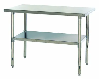 Quantum MSST-2448U Mobile Work Table, 48"W x 24"D x 39"H, Stainless
