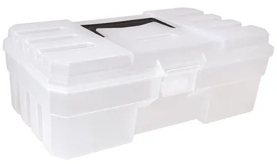 Quantum TB12CLCS Tool Box, 5-1/2"L x 12"W x 4-1/8"H, Clear, Case of 12