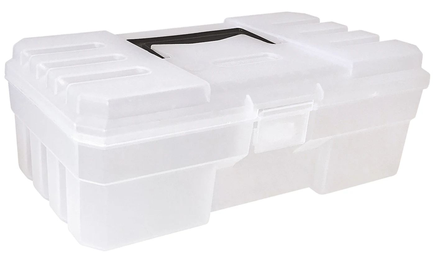 Quantum TB12CLCS Tool Box, 5-1/2"L x 12"W x 4-1/8"H, Clear, Case of 12