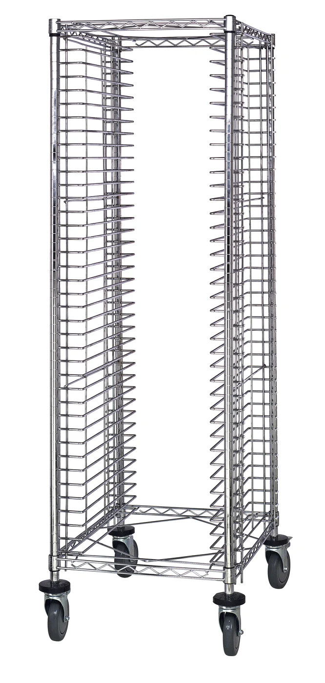 Quantum TC-EL38 Mobile Tray Cart, 21-3/4"W x 27"D x 69"H, Chrome