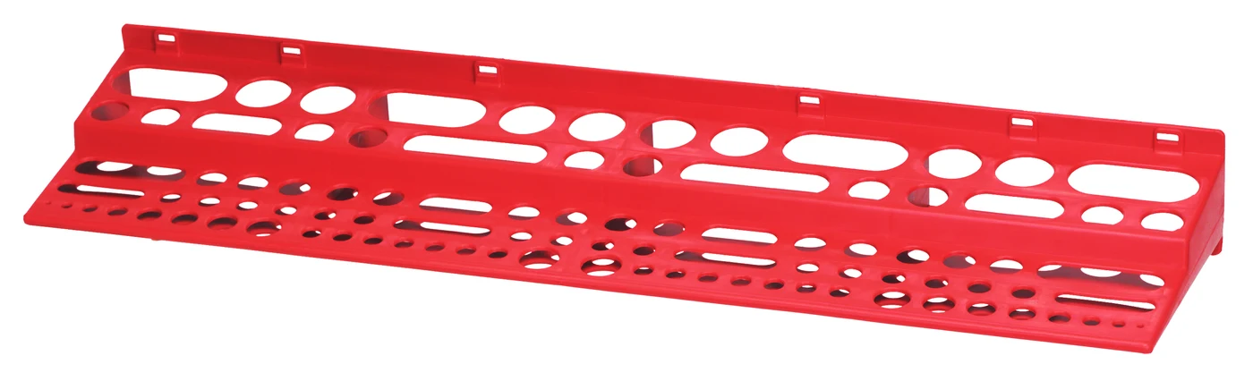 Quantum TR-96 Tool Rack, 24-1/8"W x 6"D x 2-3/4"H, 40 lb capacity, Red