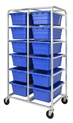 Quantum TR12-2516-8BL Mobile Tub Rack, 400 lb capacity, Gray Metallic