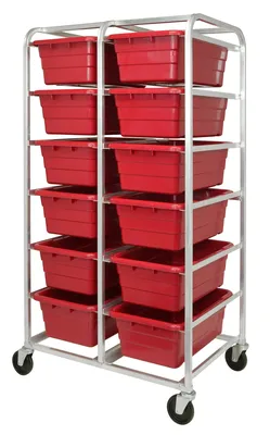Quantum TR12-2516-8RD Mobile Tub Rack, 400 lb capacity, Gray Metallic