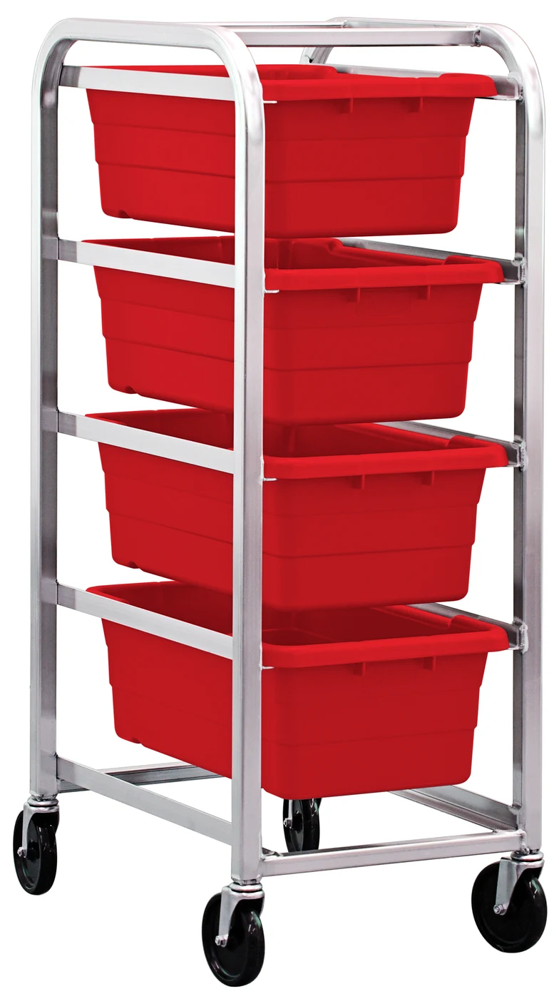 Quantum TR4-2516-8RD Mobile Tub Rack, 240 lb capacity, Gray Metallic
