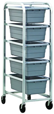 Quantum TR5-2516-8GY Mobile Tub Rack, 300 lb capacity, Gray Metallic