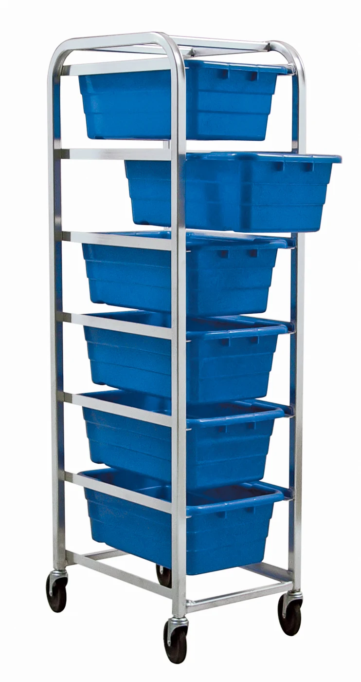 Quantum TR6-2516-8BL Mobile Tub Rack, 360 lb capacity, Gray Metallic