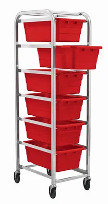 Quantum TR6-2516-8RD Mobile Tub Rack, 360 lb capacity, Gray Metallic