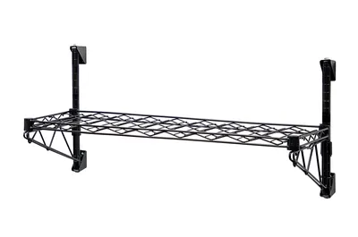 Quantum WC14-1436WBK Cantilever Single Wine Shelf Post Wall Mount, 14"W x 36"D, 96 bottles capacity, Black