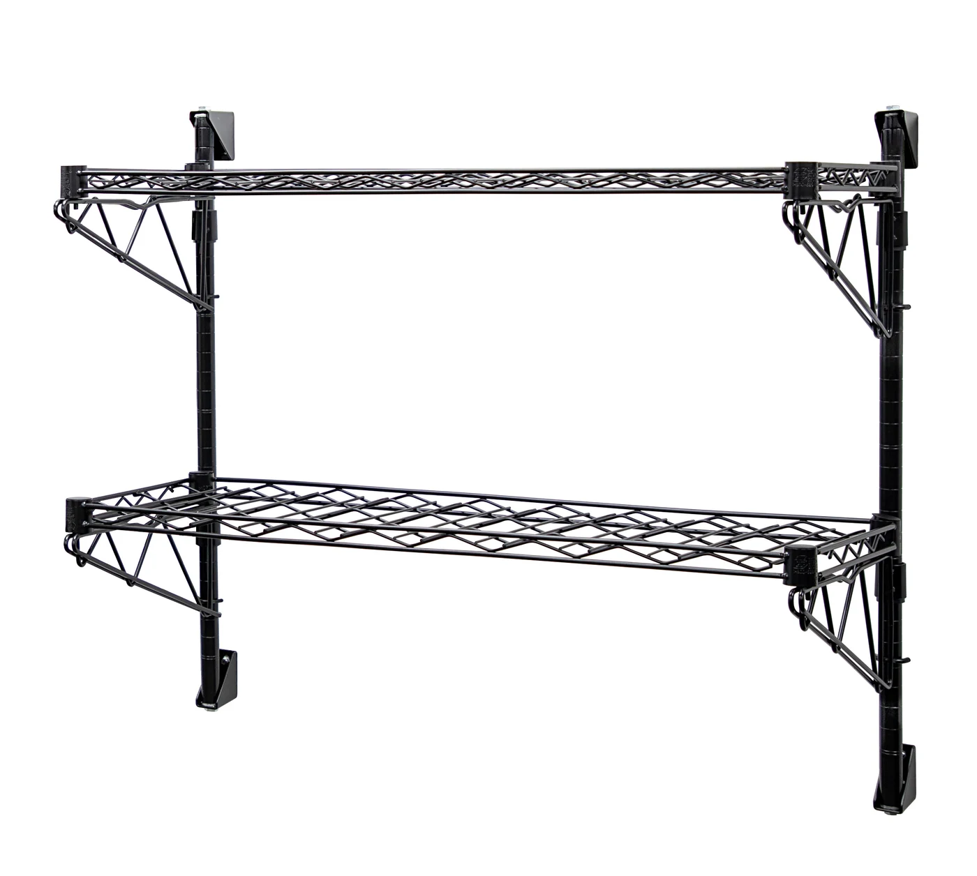 Quantum WC14-1436WBK-2 Cantilever Double Wine Shelf Post Wall Mount, 14"W x 36"D, 96 bottles capacity, Black