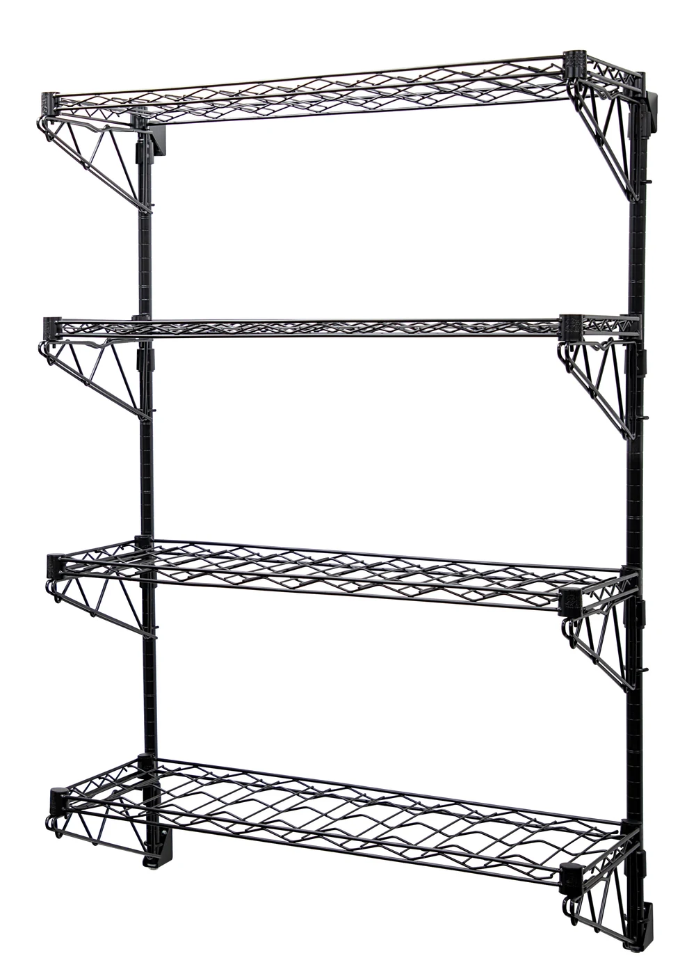 Quantum WC54-1436WBK-8 Cantilever Single Wine Shelf Post Wall Mount, 36"D x 14"W, 96 bottles capacity, Black