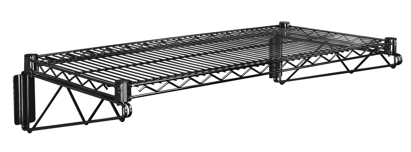 Quantum WDWB2160BK Wall Mount Cantilever Single Shelf, 60"D x 21"W, Black