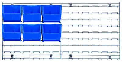 Quantum WLP-1836C-2102030BK Wire Louvered Panel, 36"W x 18"H, 175 lb capacity, Chrome