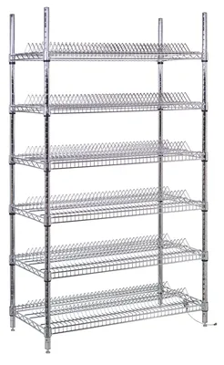 Quantum WR-R468C Reel Shelving Unit, 36"W x 18"D x 69"H, 400 lb capacity, Chrome