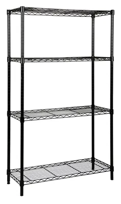 Quantum WR54-2148BK Wire Shelving Starter Kit, 48"W x 21"D x 54"H, 600-800 lb capacity, Black
