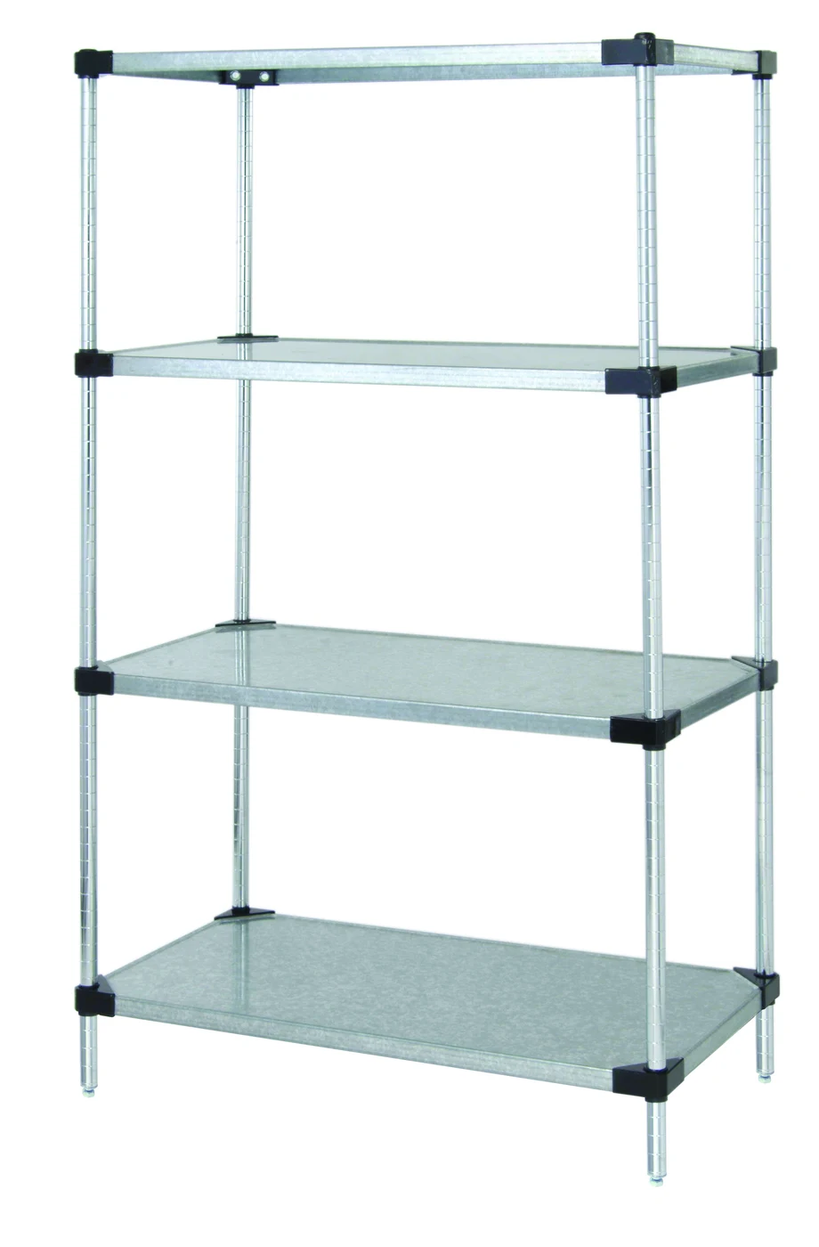 Quantum WR54-1460SG Solid Shelving Starter Kit, 60"W x 14"D x 54"H, 400-600 lb capacity, Galvanized