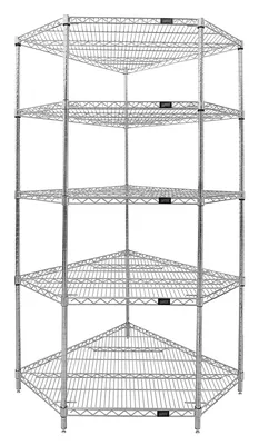 Quantum WR63-2442CRNC-5 Wire Shelving, 700 lb capacity, Chrome
