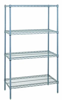 Quantum WR74-1236GY Wire Shelving Starter Kit, 36"W x 12"D x 74"H, 600-800 lb capacity, Gray