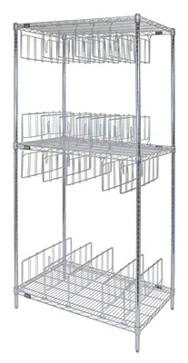 Quantum WR74-2436C-22D Wire Shelving Stencil Unit, 800 lb capacity, Chrome