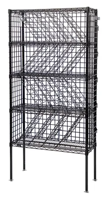 Quantum WR74-BW1436BK Bulk Wine Shelving Unit, 36"W x 14"D x 74"H, Black