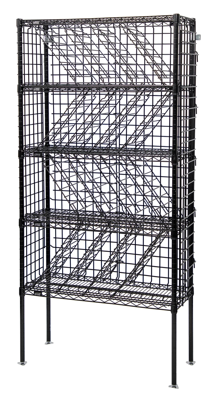 Quantum WR74-BW1436BK Bulk Wine Shelving Unit, 36"W x 14"D x 74"H, Black