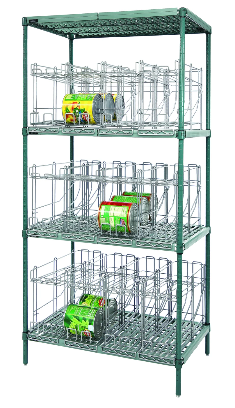 Quantum WR74-CR2436WPM Stationary Can Rack Unit, 36"W x 24"D x 74"H, Green/Polymer