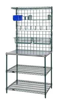 Quantum WRC54-DT1436GYG-1BK Mobile Drive-Thru Workstation, 36"W x 14"D x 60"H, 1200 lb capacity, Chrome