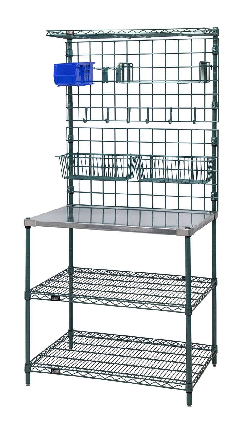 Quantum WRC54-DT1436GYG-1IV Mobile Drive-Thru Workstation, 36"W x 14"D x 60"H, 1200 lb capacity, Gray