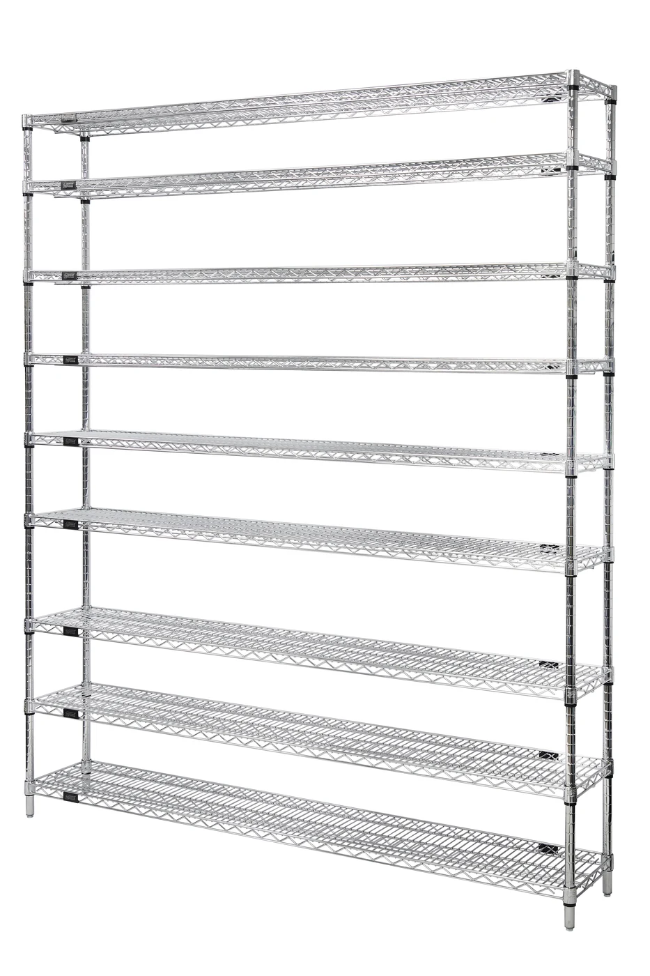 Quantum WR86-1824C Wire Shelving Starter Kit, 24"W x 18"D x 86"H, 600-800 lb capacity, Chrome