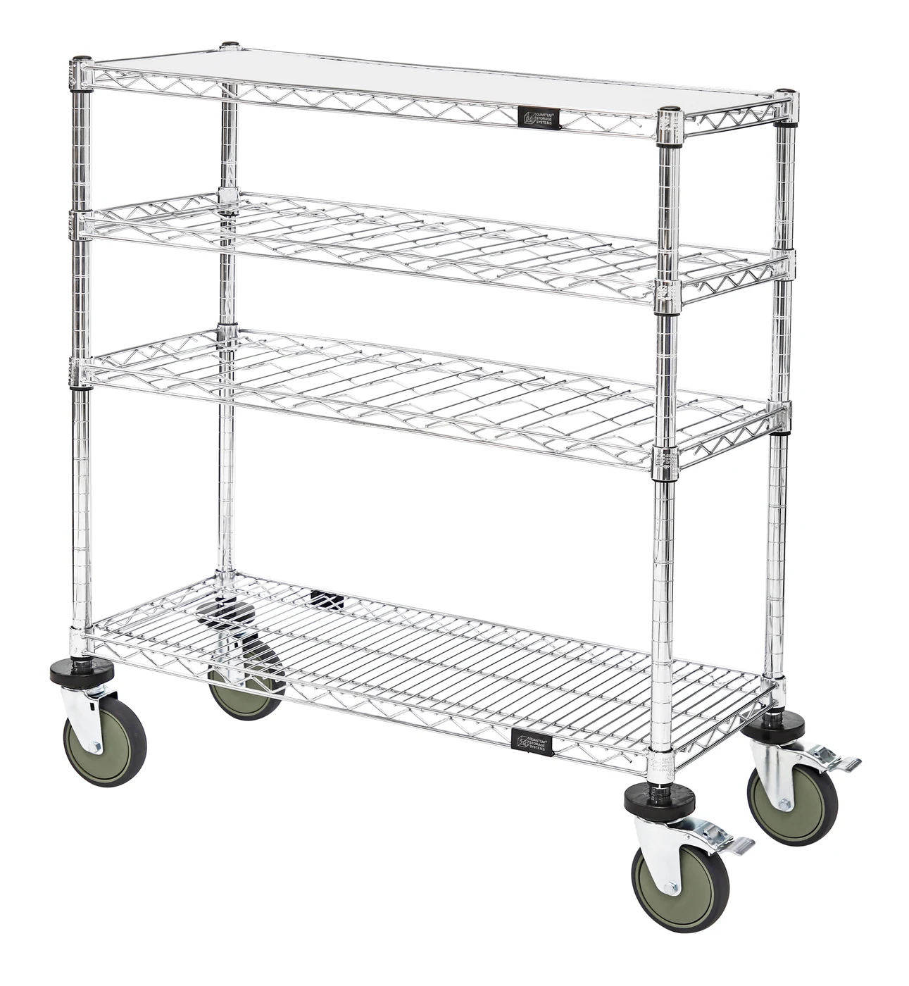 Quantum WRC-1436WSC Wine Display/Worktable Cart, 36"W x 14"D x 40"H, 1200 lb capacity, Chrome