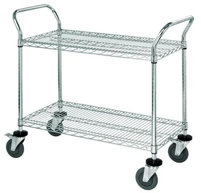 Quantum WRC-1830-2 Utility Cart, 30"W x 18"D x 37-1/2"H, 1200 lb capacity, Chrome