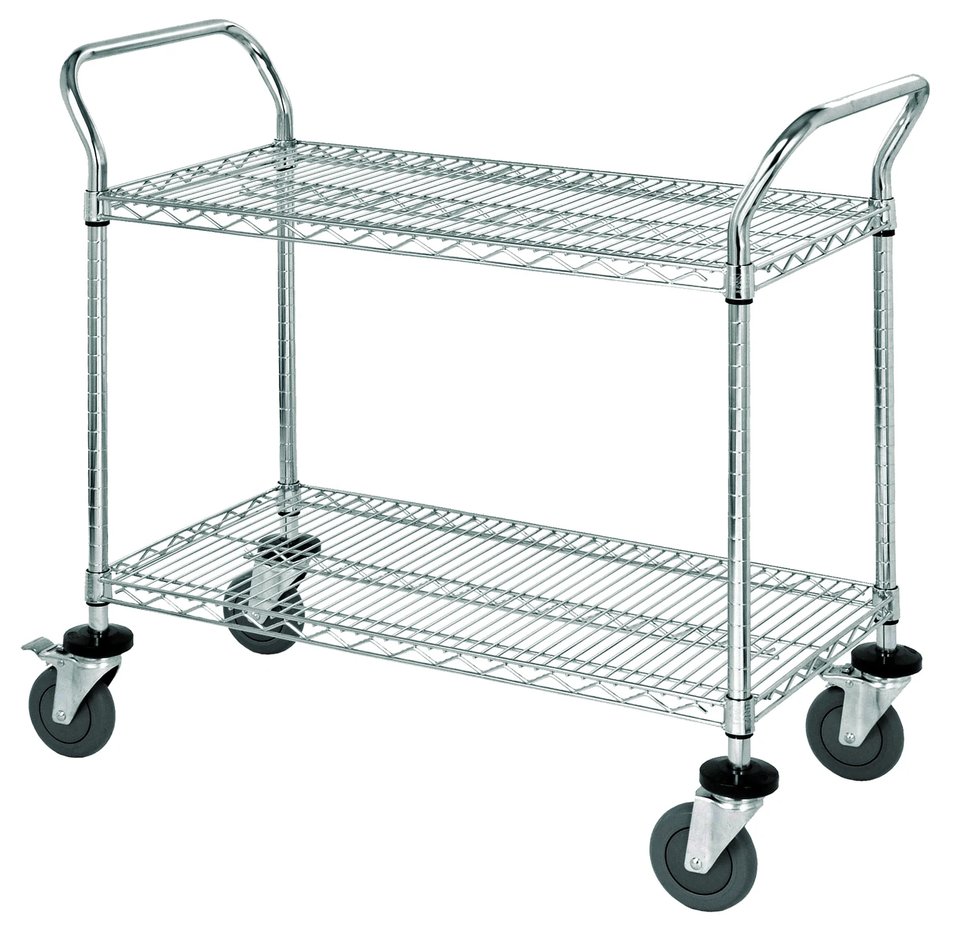 Quantum WRC-1830-2PN Utility Cart, 30"W x 18"D x 37-1/2"H, 1200 lb capacity, Chrome
