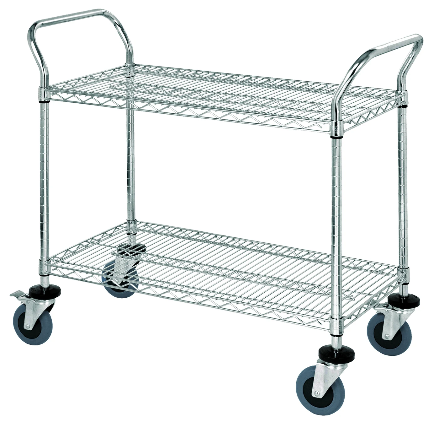 Quantum WRC-1842-2CO Conductive Utility Cart, 42"W x 18"D x 37-1/2"H, 1200 lb capacity, Chrome