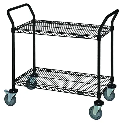 Quantum WRC-1830BK-2 Utility Cart, 30"W x 18"D x 37-1/2"H, 1200 lb capacity, Black