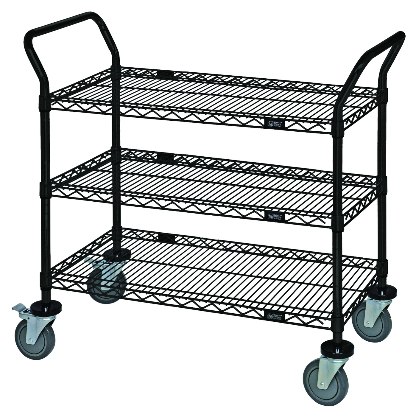 Quantum WRC-1830BK-3 Utility Cart, 30"W x 18"D x 37-1/2"H, 1200 lb capacity, Black