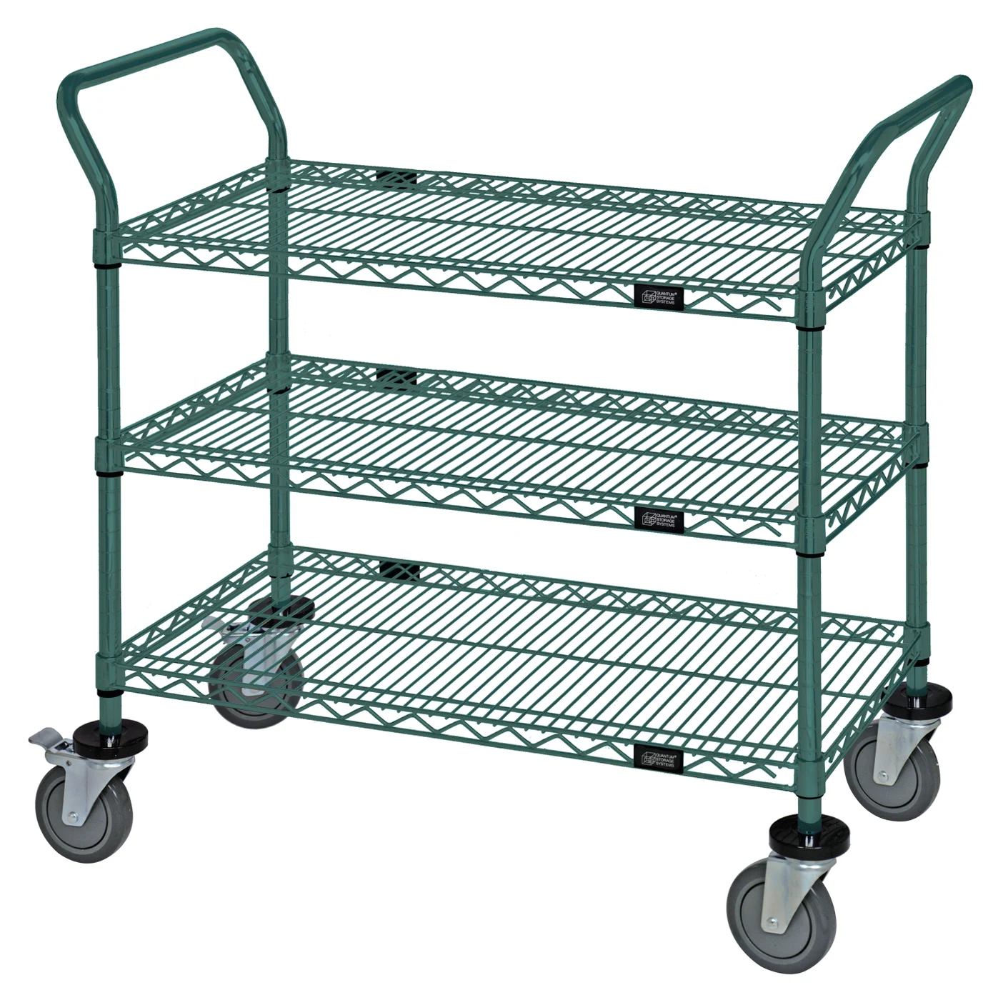 Quantum WRC-2136P-3 Utility Cart, 36"W x 21"D x 37-1/2"H, 1200 lb capacity, Green