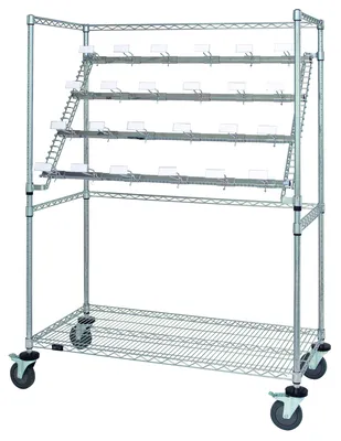 Quantum WRC-BC2448 Catheter Hold and Store Cart, 48"L x 24"W x 69"H, 1200 lb capacity, Chrome