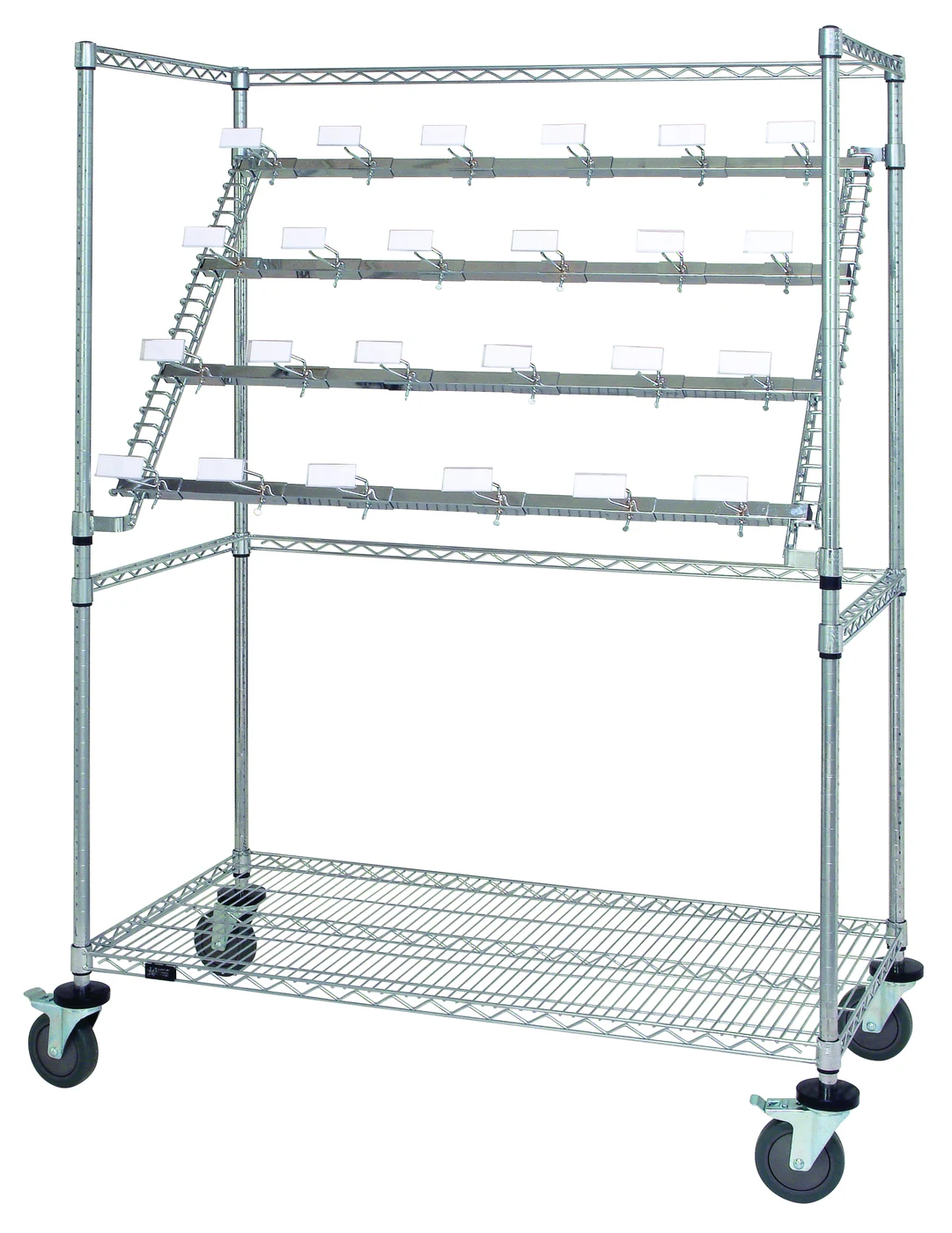 Quantum WRC-BC2460 Catheter Hold and Store Cart, 60"L x 24"W x 69"H, 1200 lb capacity, Chrome