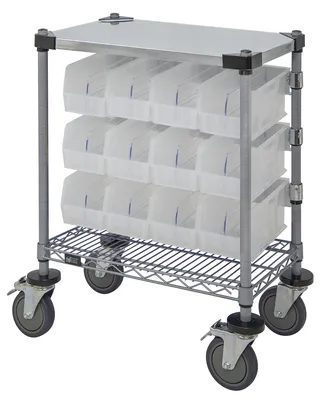 Quantum WRC-CC1830GYCL Wire Condiment Cart, 18"W x 30"D x 33"H, Gray