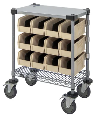 Quantum WRC-CC1830GYIV Wire Condiment Cart, 18"W x 30"D x 33"H, Gray