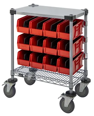 Quantum WRC-CC1830GYRD Wire Condiment Cart, 18"W x 30"D x 33"H, Gray