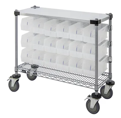 Quantum WRC-CC1836GYCL Wire Condiment Cart, 18"W x 36"D x 33"H, Gray