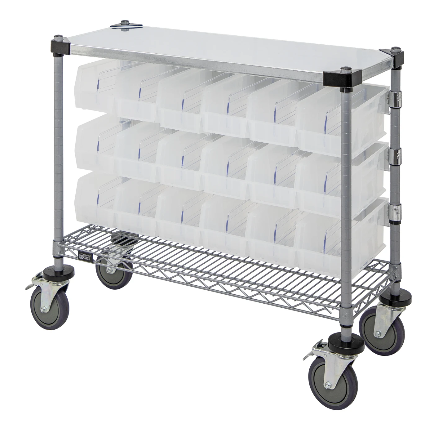 Quantum WRC-CC1836GYCL Wire Condiment Cart, 18"W x 36"D x 33"H, Gray