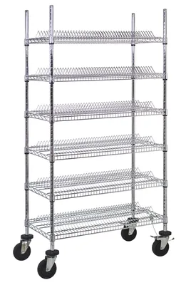 Quantum WRC-R468C Reel Shelving Cart, 36"W x 18"D x 69"H, 400 lb capacity, Chrome