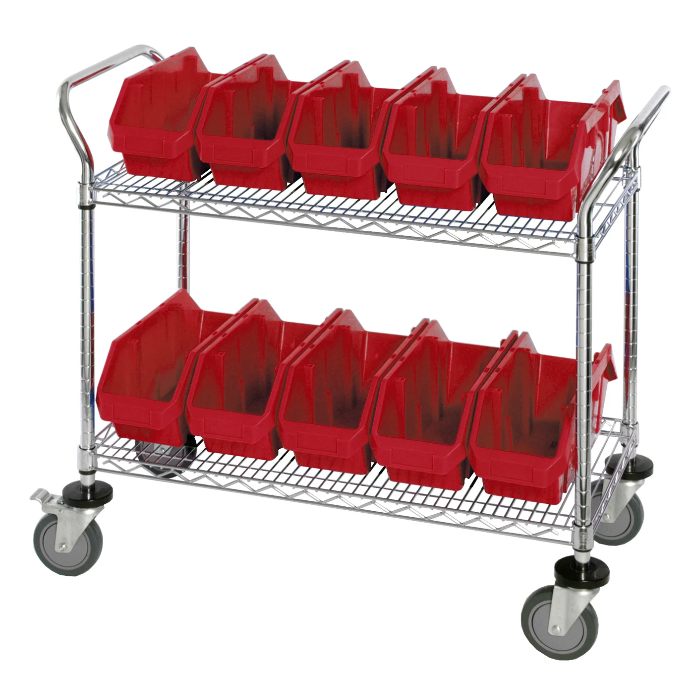 Quantum WRC2-1836-1265RD Utility Cart, 36"W x 18"D x 37-1/2"H, Chrome