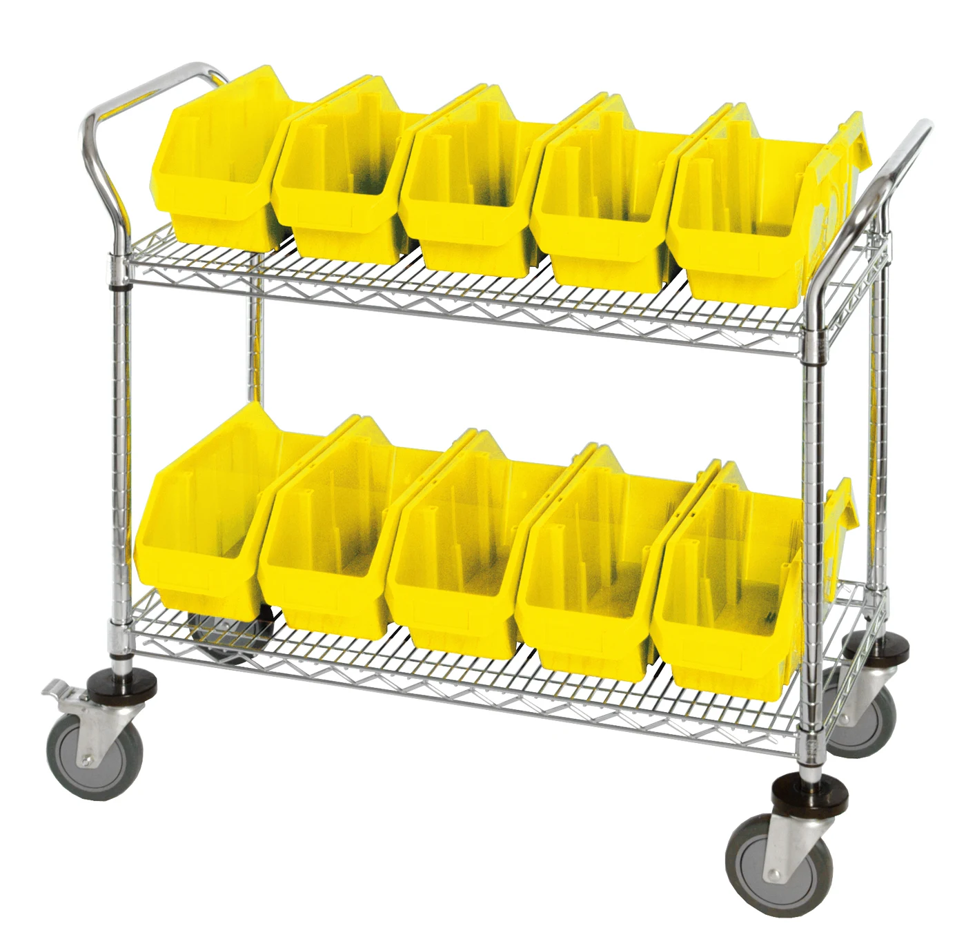 Quantum WRC2-1836-1265YL Utility Cart, 36"W x 18"D x 37-1/2"H, Chrome