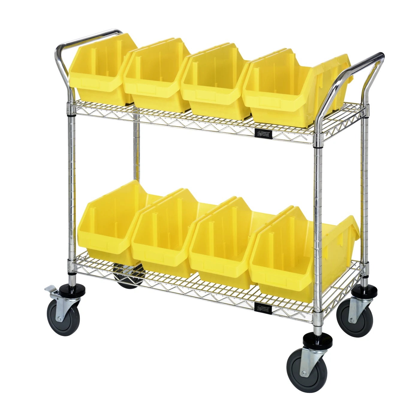 Quantum WRC2-1836-1285YL Utility Cart, 36"W x 18"D x 37-1/2"H, Chrome