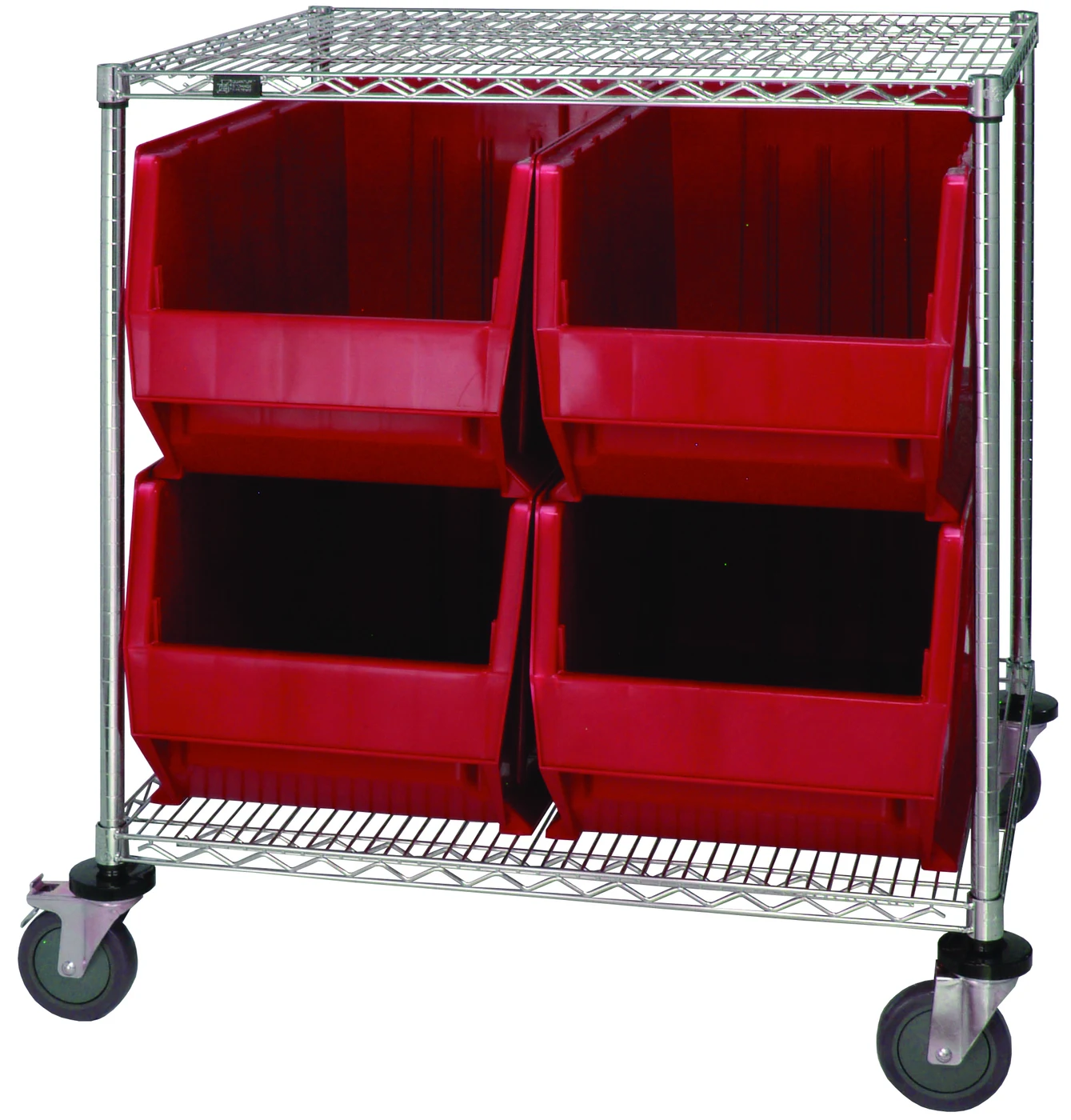 Quantum WRC2-36-3036-976RD Bin Transport Cart, 36"W x 30"D x 42"H, Chrome